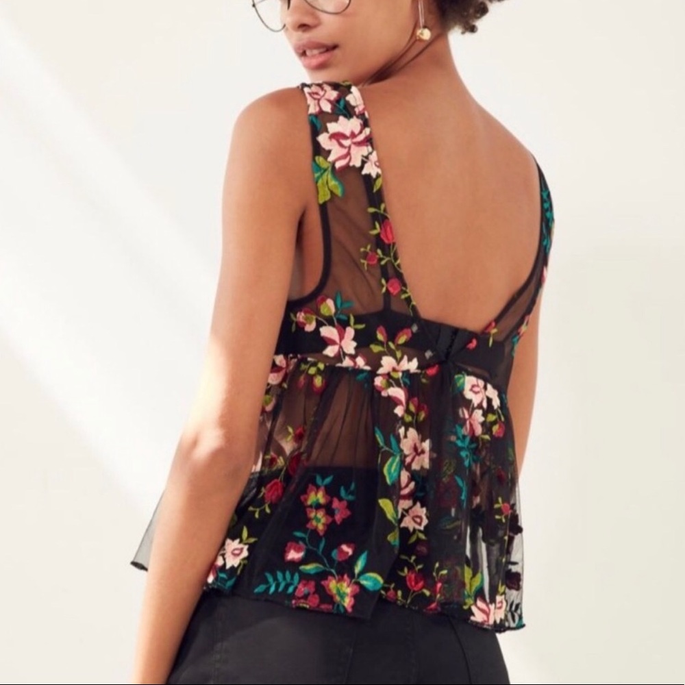 Sheer embroidered top